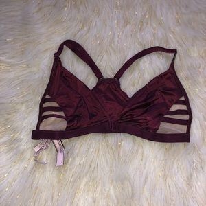 Victoria Secret Womens Bralette Bra Mesh Red M